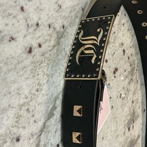 Juicy Couture Black and Gold Studded Belt
